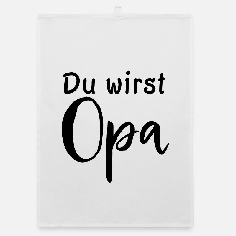Du wirst Opa - Organic Geschirrtuch - Weiß