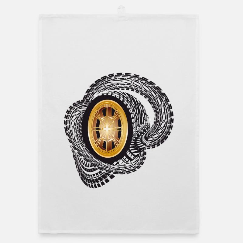 Jante dorée avec traces de pneus dynamiques Torchon bio