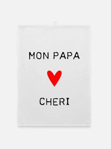 DAD. FATHER'S DAY. HAPPY FATHER'S DAY. HAPPY BIRTHDAY. - Organic dish towel - white - Front