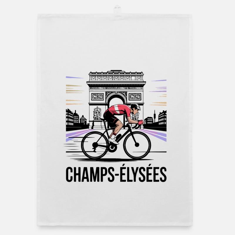 Final sprint on the Champs-Élysées - Cycling Organic dish towel
