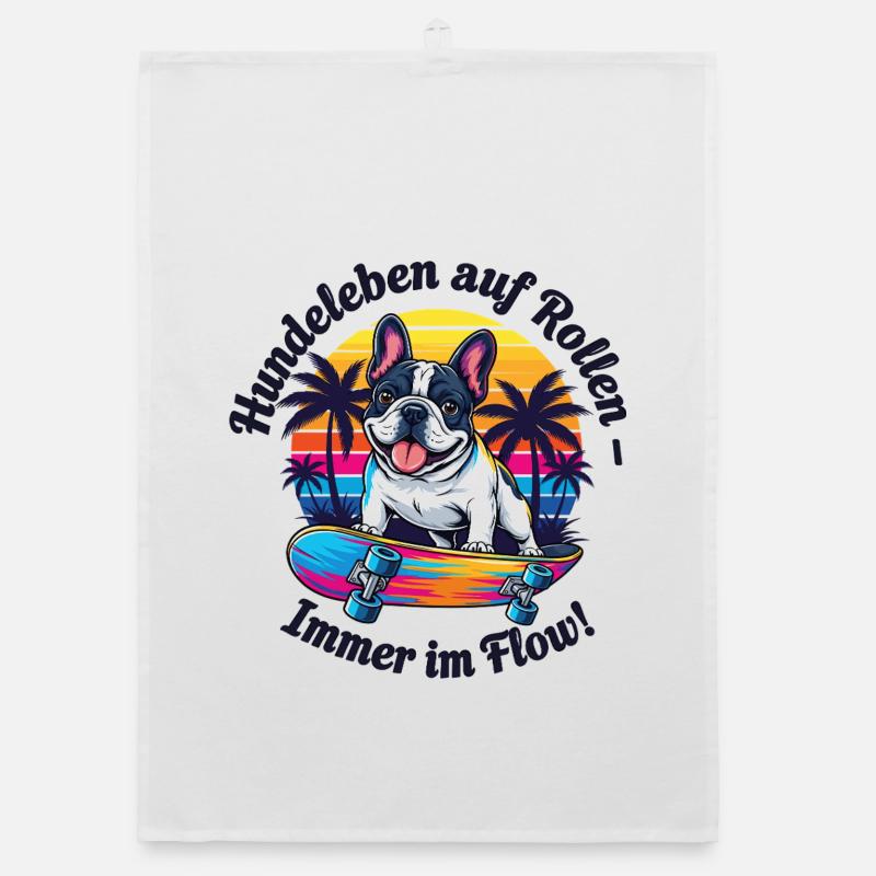 Hunde im Flow Organic Geschirrtuch