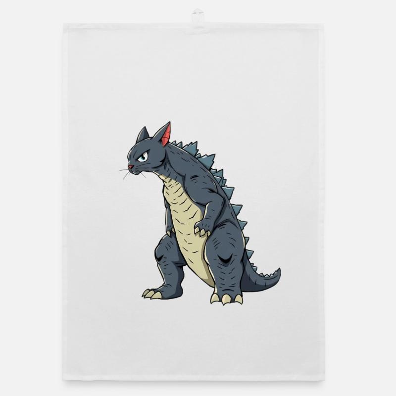 Katze als Echse Organic Geschirrtuch