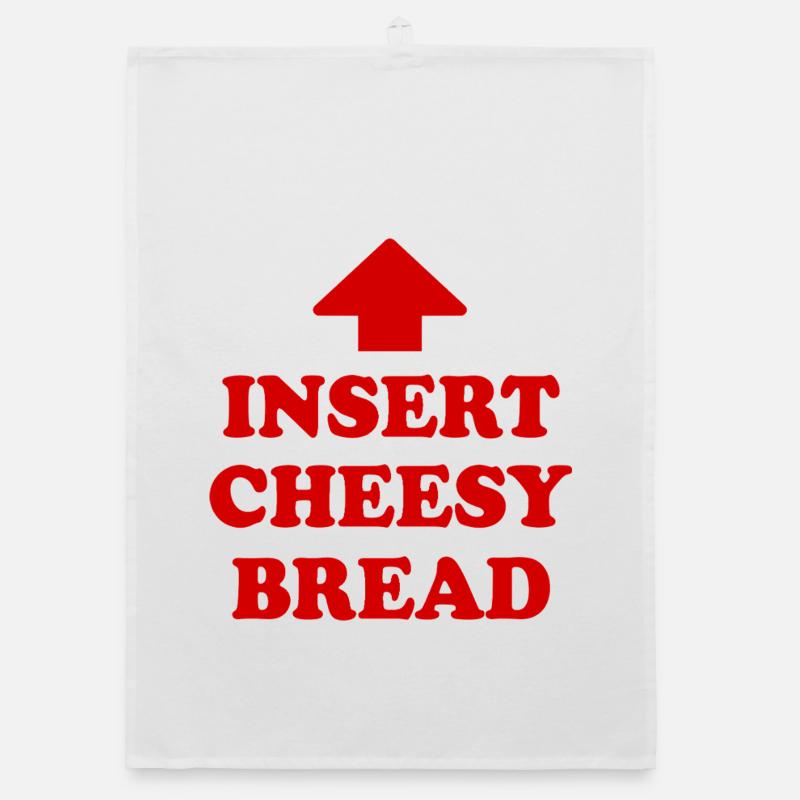 insert cheesy bread - Organic Geschirrtuch - Weiß