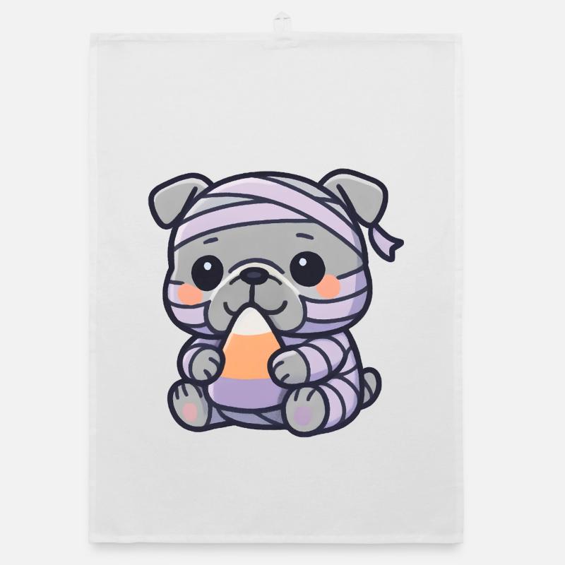 Dog Mummy Candy Corn Organic dish towel