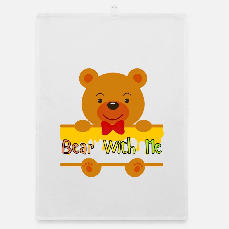 Bear With Me Cute Teddy Design Torchon bio