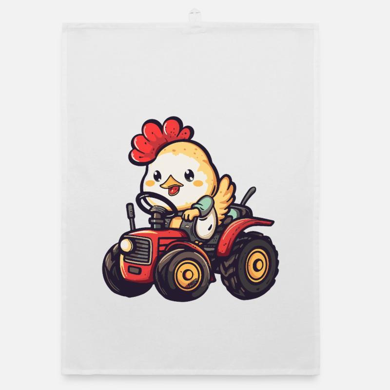 Chicken Tractor Farmer Organic dish towel