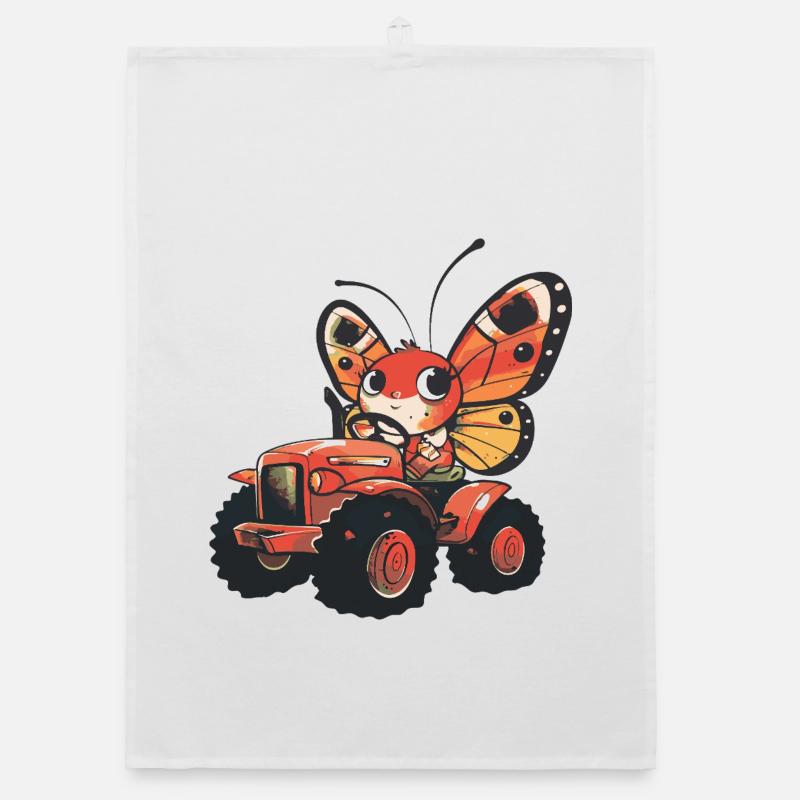 Fermier de tracteurs papillons Torchon bio