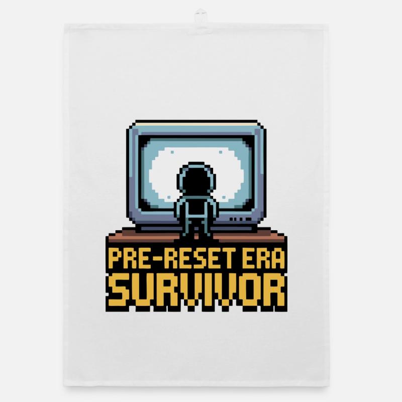 Pixel-Art der Überlebenden vor der Reset-Ära Organic Geschirrtuch