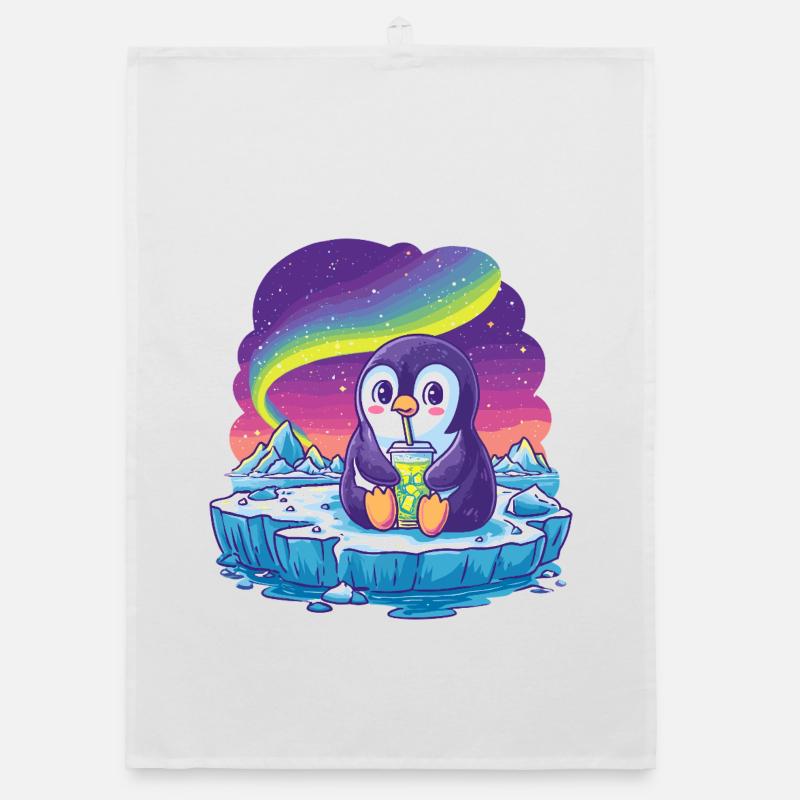 Aurora Pinguin Eislandschaft Organic Geschirrtuch