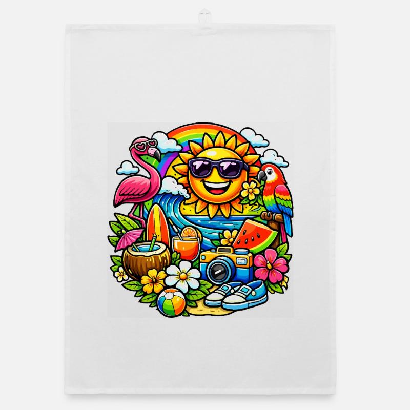 Conception d’été tropical baignée de soleil Torchon bio