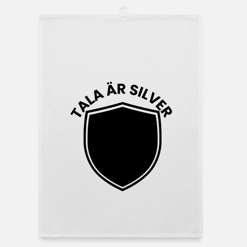 Silver Shield with Year Theme Organic dish towel