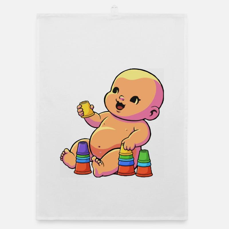Bébé coloré avec des coupes Torchon bio