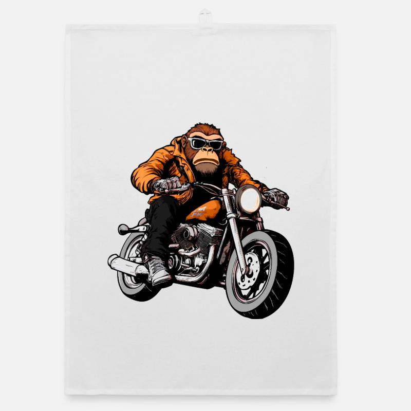 Motorcycle Monkey Organic dish towel