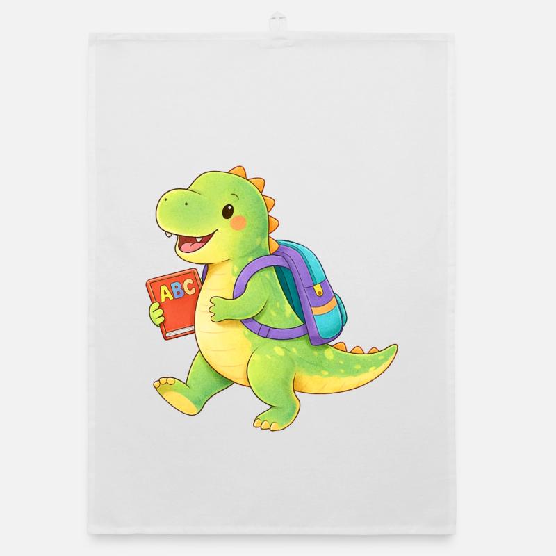Dino School Start ABC Book Organic dish towel