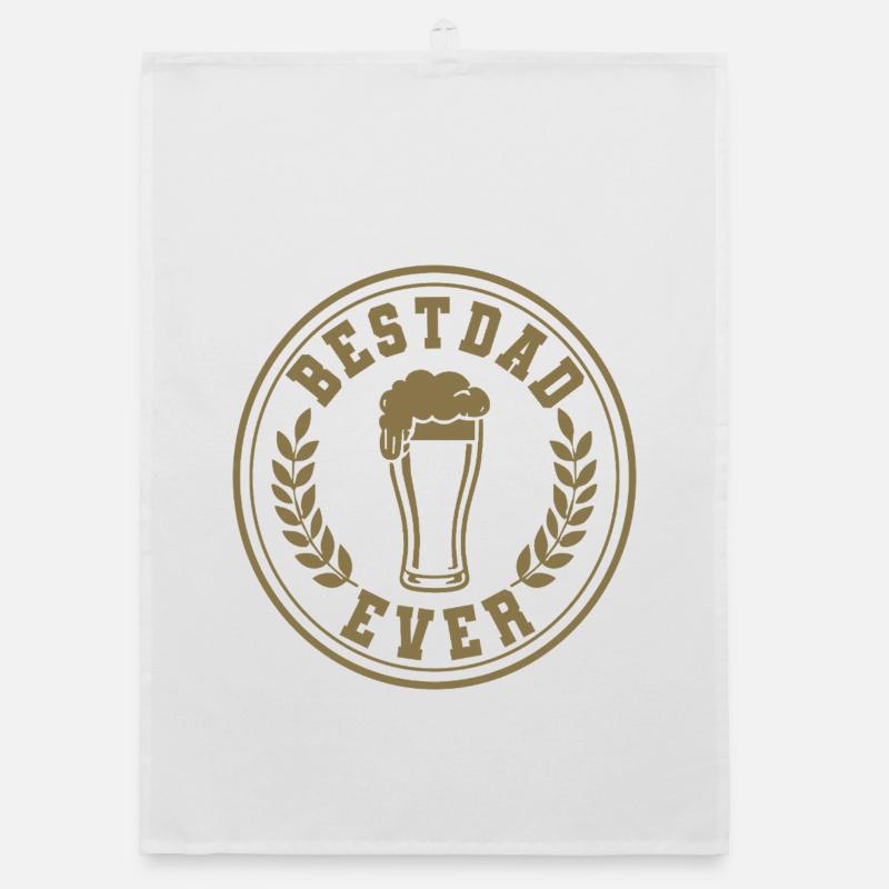 Best Dad Ever Beer Emblem for Dads Organic dish towel