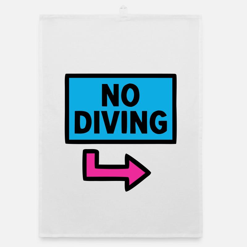 No Diving Schild Pool Retro Organic Geschirrtuch