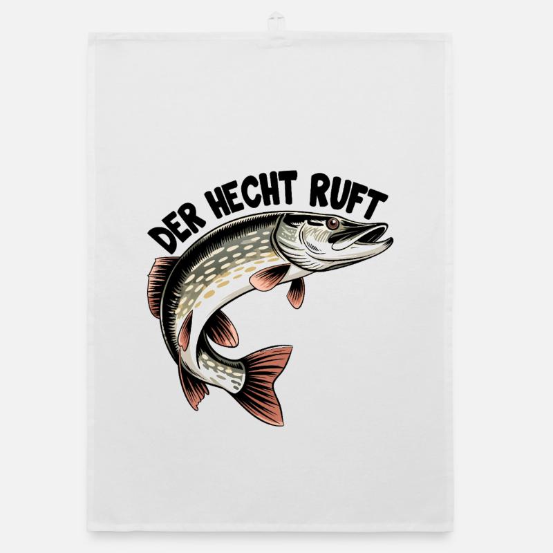 Der Hecht ruft! Organic Geschirrtuch