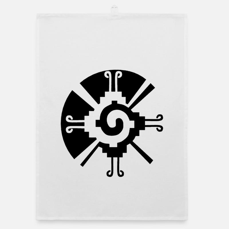 Solar Geometric Pattern (Black) Organic dish towel
