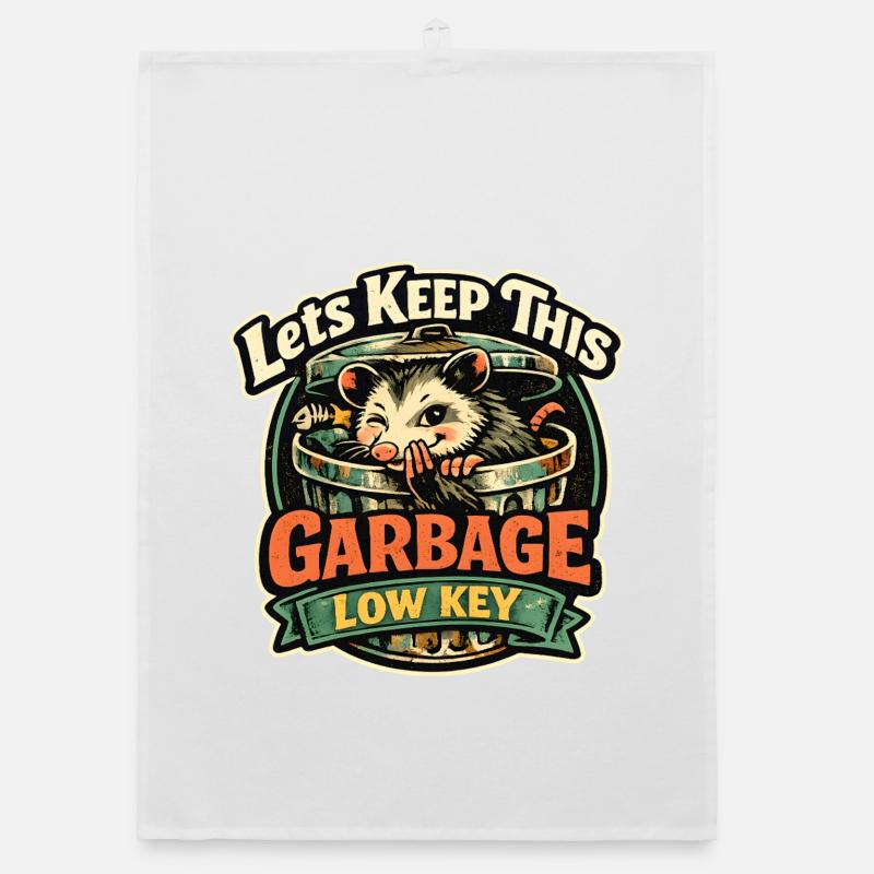 Garbage Low Key Waschbär Organic Geschirrtuch