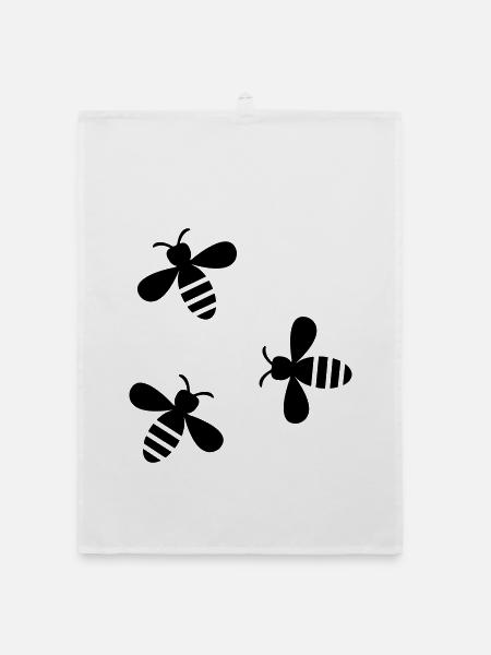 Bienen - Organic Geschirrtuch - Weiß - Vorne