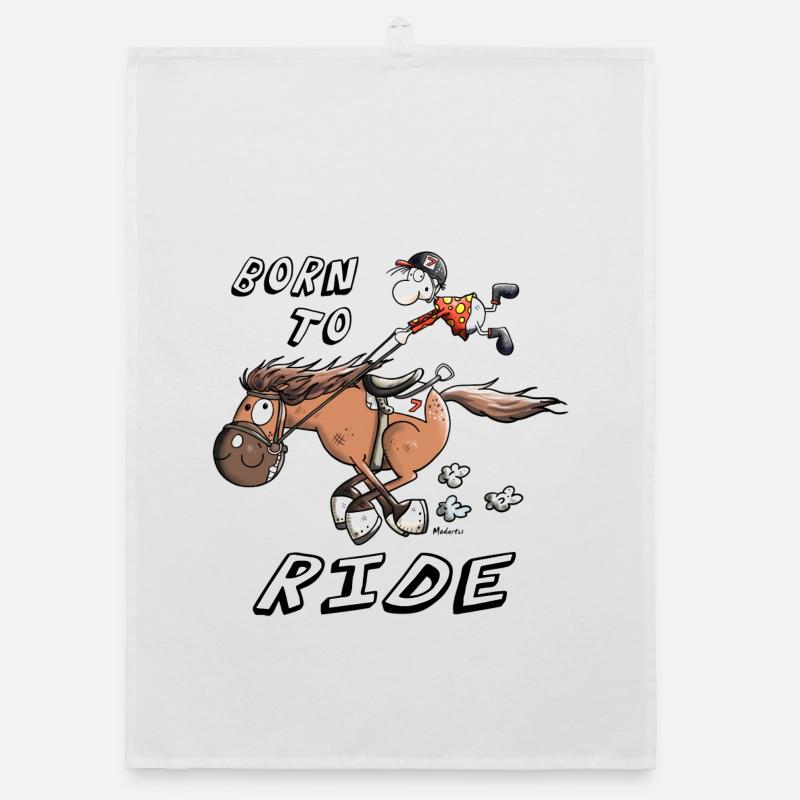 Born to Ride - Organic Geschirrtuch - Weiß