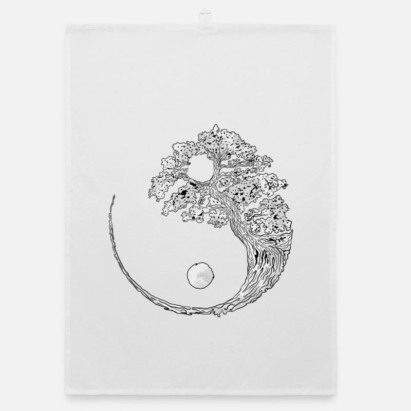 Yin Yang - Organic Geschirrtuch - Weiß