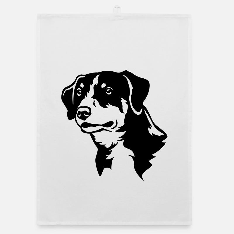 Entlebucher Sennenhund Kopf "Black Edition" Organic Geschirrtuch