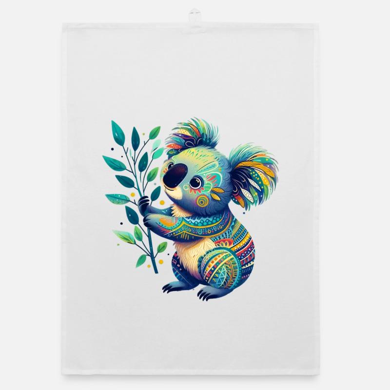 Koala - Torchon bio - blanc