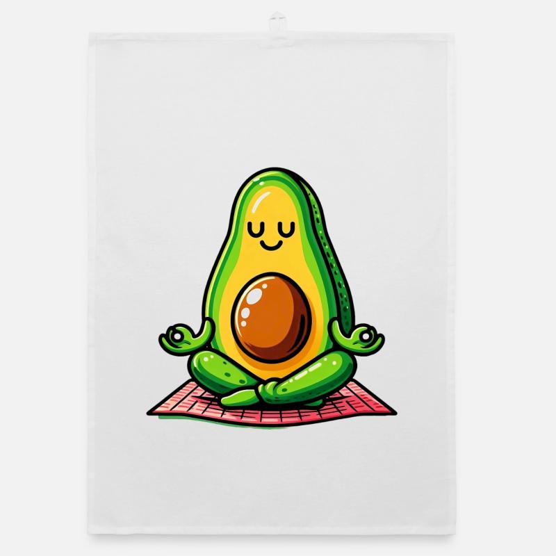 Avocado in Meditation Organic dish towel
