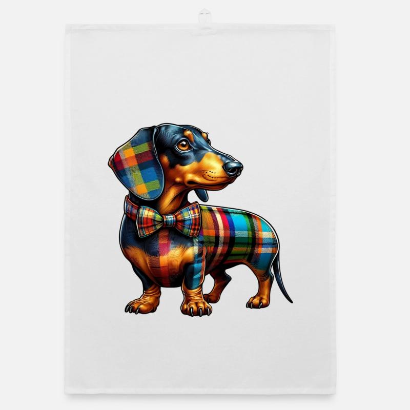 Dachshund - Organic Geschirrtuch - Weiß