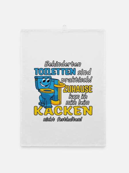 Behinderten Toilette - Organic Geschirrtuch - Weiß - Vorne