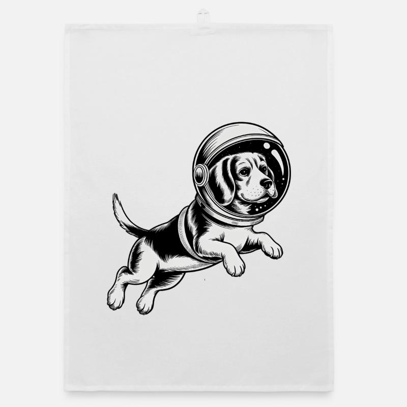 Beagle in Space - Cool Astonomy Logo Organic Geschirrtuch