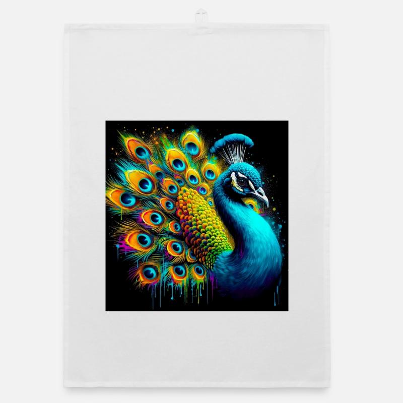 peacock Organic dish towel