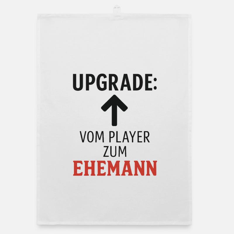 Junggesellenabschied. Upgrade zum Ehemann! Organic Geschirrtuch