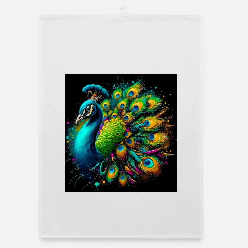 peacock Organic dish towel