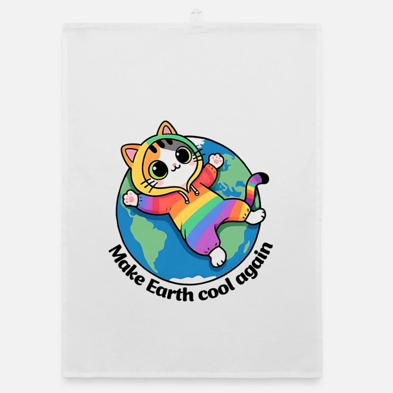 Save Planet Earth, Make Earth cool again Organic dish towel
