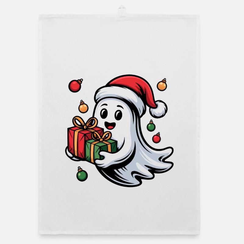 Weihnachtsgeist mit Geschenken Torchon bio