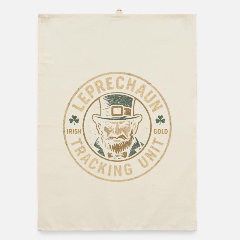 Fun leprechaun tracking service to St. Patrick's Organic dish towel