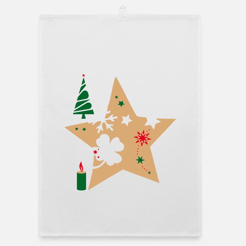 Weihnachtsstern Advent Organic Geschirrtuch