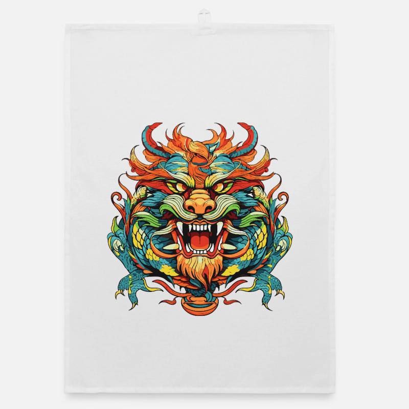 Drache Comic China Organic Geschirrtuch
