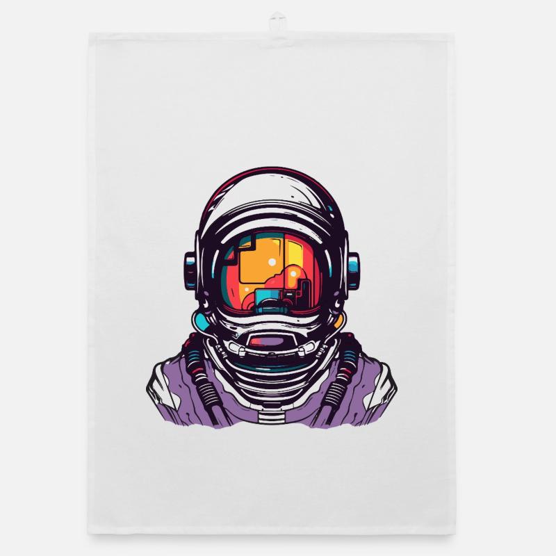 Astronaut Comic Helmet Organic dish towel
