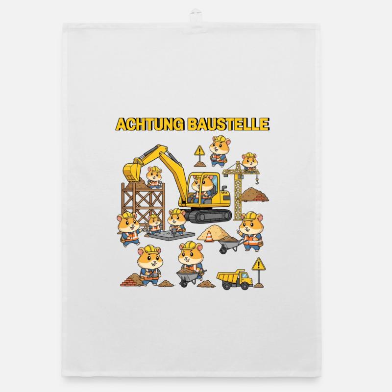Hamster construction site Organic dish towel