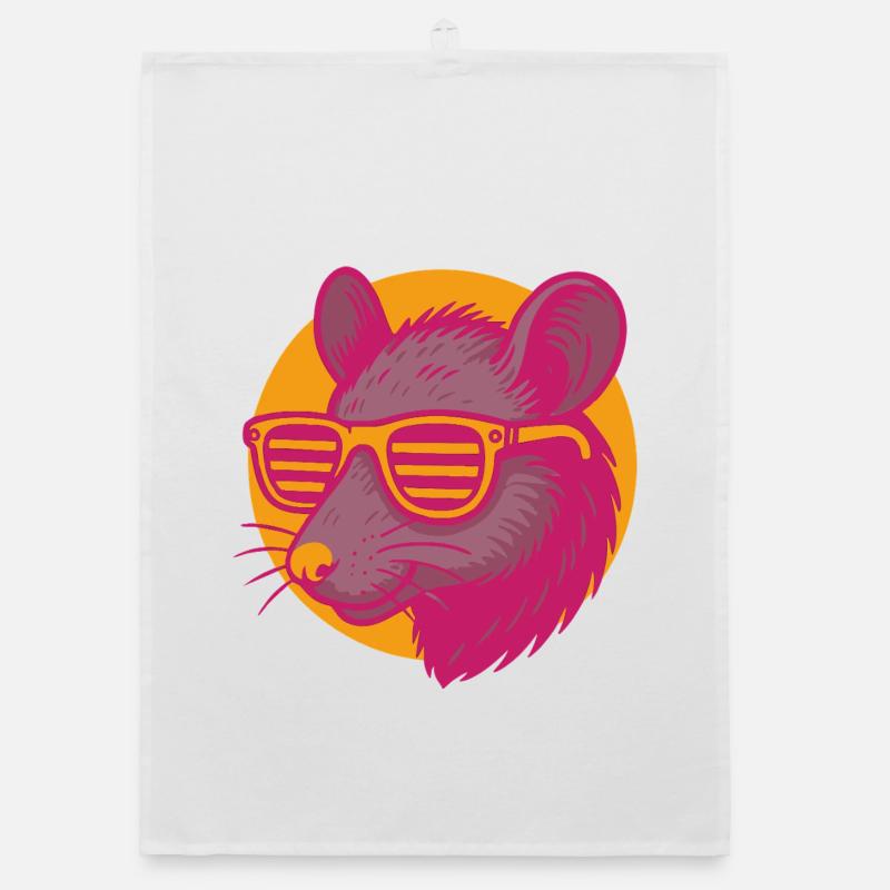 Ratte mit Sonnenbrille Organic Geschirrtuch