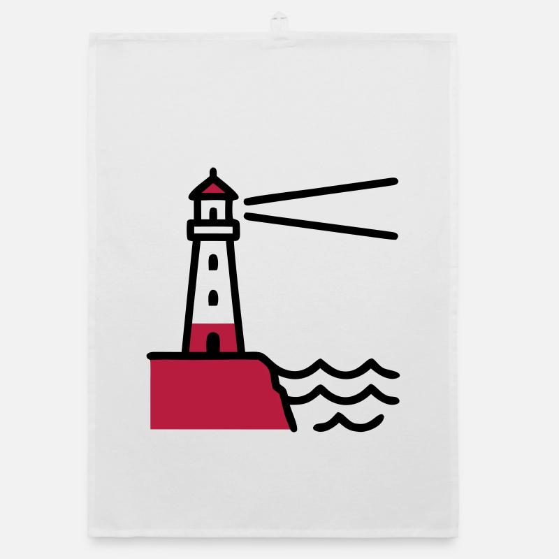 Leuchtturm Küste Maritim Meer Organic Geschirrtuch
