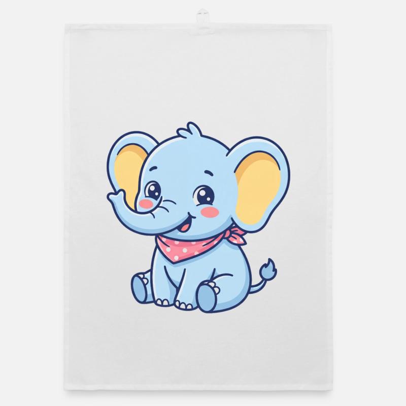 Bandana Bébé Éléphant Bleu Torchon bio