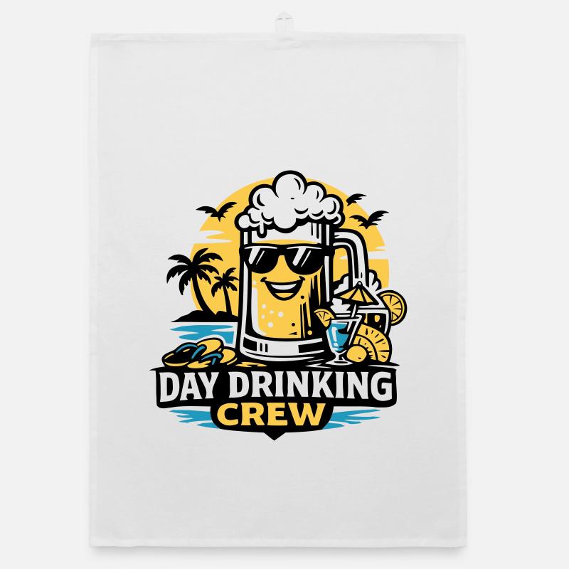 Strand Crew Bier Surf Icon Organic Geschirrtuch