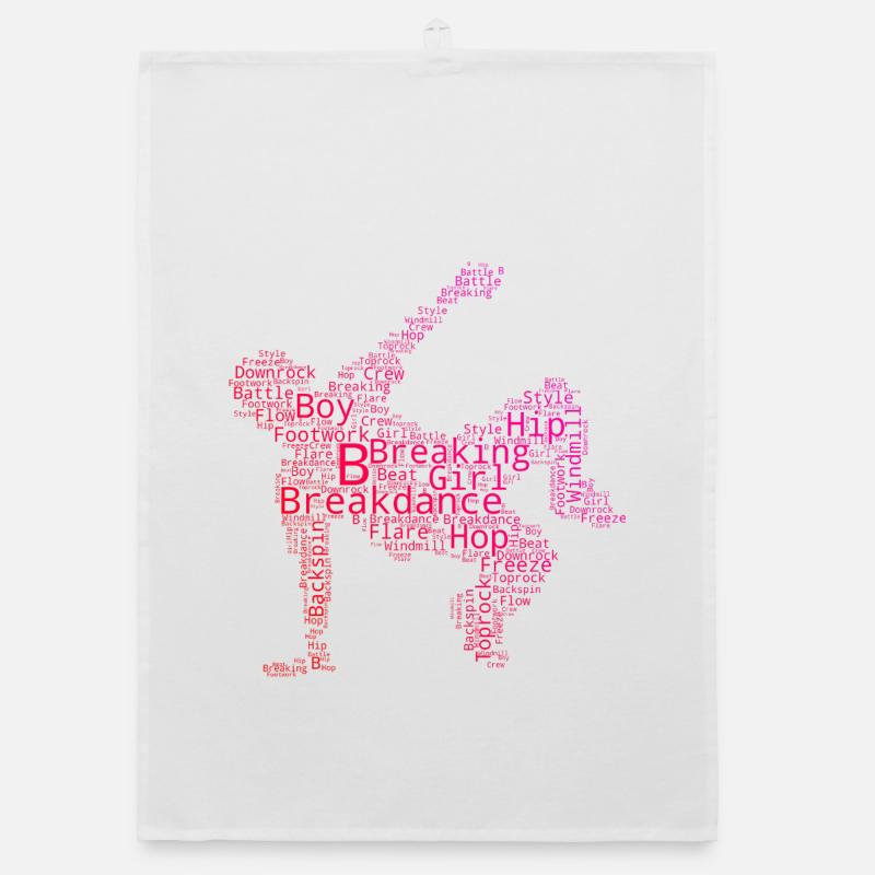 Gift idea for the hip-hop dancer with breakdancing Organic dish towel