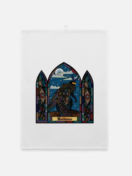 Mothman Buntglas - Organic Geschirrtuch - Weiß