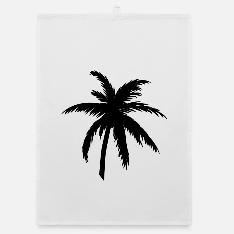 Palm Tree Silhouette Black – Tropical Style Organic dish towel