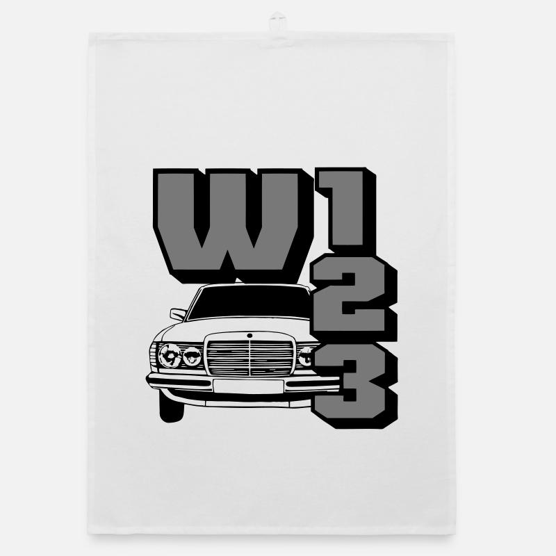 MB w123 , Youngtimer , Oldtimer , Kult Car (25) Organic Geschirrtuch